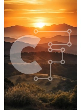 Σετ των 2 Intra Συλλεκτικό Ξύλινο Παζλ Plywood  4mm - Ηλιοβασίλεμα που κόβει την ανάσα πάνω από μια μαγευτική οροσειρά Σε Ξύλινο Κουτί - Διαστάσεις: 10x10 cm – 25 κομμάτια