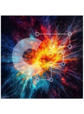 Intra Συλλεκτικό Ξύλινο Παζλ Plywood  4mm - Δονούμενη διαστημική έκρηξη με αστέρια και νεφελώματα Σε Ξύλινο Κουτί - Διαστάσεις: 10x10 cm – 25 κομμάτια