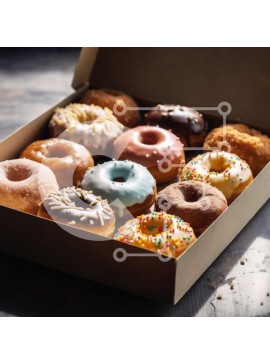 Σετ των 2 Intra Συλλεκτικό Ξύλινο Παζλ Plywood  4mm - Πεντανόστιμα ντόνατς με πασπαλίσματα, σοκολάτα και γλάσο Σε Ξύλινο Κουτί - Διαστάσεις: 10x10 cm – 25 κομμάτια