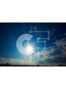 Intra Συλλεκτικό Ξύλινο Παζλ Plywood  4mm - Όμορφη εικόνα του φωτεινού ήλιου στον καθαρό μπλε ουρανό Σε Ξύλινο Κουτί - Διαστάσεις: 10x10 cm – 25 κομμάτια