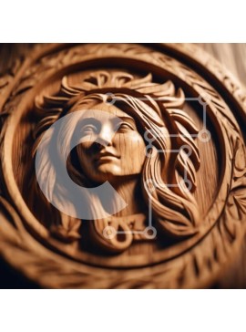 Intra Συλλεκτικό Ξύλινο Παζλ Plywood  4mm - Περίτεχνα σκαλιστό ξυλόγλυπτο γυναικείου προσώπου Σε Ξύλινο Κουτί - Διαστάσεις Puzzle: 10x10 cm – 25 κομμάτια