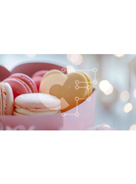 Σετ των 2 Intra Συλλεκτικό Ξύλινο Παζλ Plywood  4mm - Ποικιλία μακαρόν και γλυκές λιχουδιές σε ροζ κουτί Σε Ξύλινο Κουτί - Διαστάσεις: 10x10 cm – 25 κομμάτια