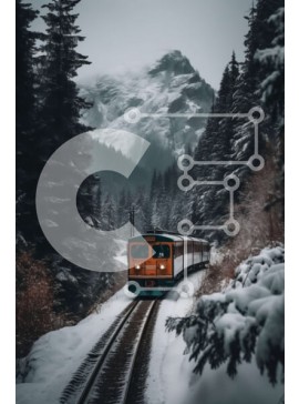 Intra Συλλεκτικό Ξύλινο Παζλ Plywood  4mm - Εκπληκτική βόλτα με το τρένο μέσα από ένα χιονισμένο δάσος Σε Ξύλινο Κουτί - Διαστάσεις Puzzle: 10x10 cm – 25 κομμάτια