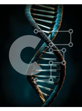 Intra Συλλεκτικό Ξύλινο Παζλ Plywood  4mm - Εικόνα διπλής έλικας DNA σε ασπρόμαυρο Σε Ξύλινο Κουτί - Διαστάσεις Puzzle: 10x10 cm – 25 κομμάτια