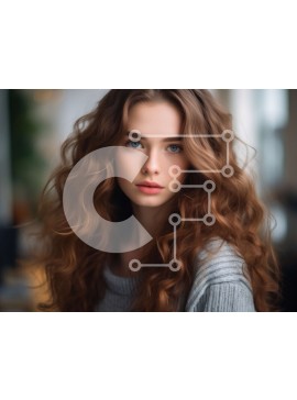 Intra Συλλεκτικό Ξύλινο Παζλ Plywood  4mm - Πορτρέτο μιας νεαρής γυναίκας με σγουρά κοκκινοκαφέ μαλλιά και καστανά μάτια Σε Ξύλινο Κουτί - Διαστάσεις Puzzle: 10x10 cm – 25 κομμάτια