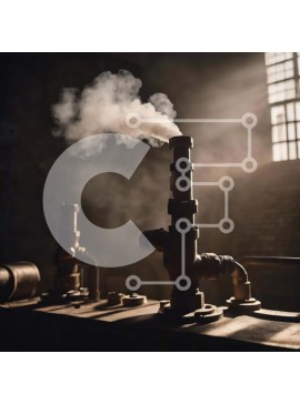 Intra Συλλεκτικό Ξύλινο Παζλ Plywood  4mm - Βιομηχανικός αγωγός ατμού που εκπέμπει καπνό Σε Ξύλινο Κουτί - Διαστάσεις Puzzle: 10x10 cm – 25 κομμάτια