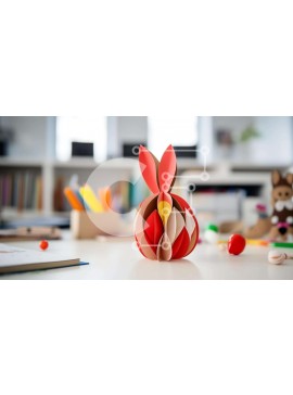 Intra Συλλεκτικό Ξύλινο Παζλ Plywood  4mm - Χάρτινο γλυπτό λαγουδάκι για πασχαλινή διακόσμηση Σε Ξύλινο Κουτί - Διαστάσεις Puzzle: 10x10 cm – 25 κομμάτια