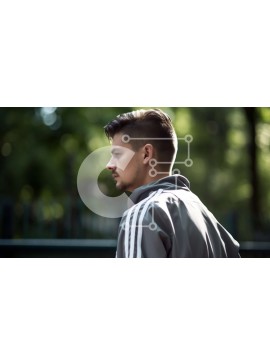 Intra Συλλεκτικό Ξύλινο Παζλ Plywood  4mm - Πορτρέτο ενός νεαρού άνδρα που στέκεται σε ένα πάρκο με ψηλά δέντρα στο φόντο Σε Ξύλινο Κουτί - Διαστάσεις Puzzle: 10x10 cm – 25 κομμάτια