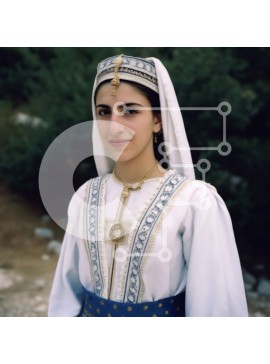 Intra Συλλεκτικό Ξύλινο Παζλ Plywood  4mm - Όμορφη εικόνα μιας γυναίκας με παραδοσιακή ενδυμασία Σε Ξύλινο Κουτί - Διαστάσεις Puzzle: 10x10 cm – 25 κομμάτια