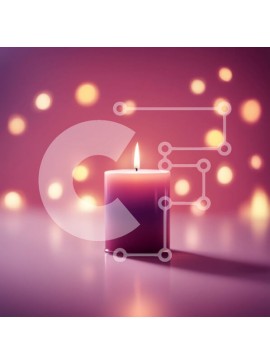 Intra Συλλεκτικό Ξύλινο Παζλ Plywood  4mm - Ροζ κερί στο τραπέζι με θολό φόντο φωτεινών φώτων Σε Ξύλινο Κουτί - Διαστάσεις Puzzle: 10x10 cm – 25 κομμάτια