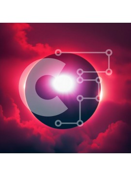 Intra Συλλεκτικό Ξύλινο Παζλ Plywood  4mm - Εκπληκτική εικόνα ενός κόκκινου ήλιου με έντονο φως και σκοτεινά σύννεφα Σε Ξύλινο Κουτί - Διαστάσεις: 10x10 cm – 25 κομμάτια