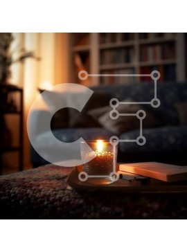 Intra Συλλεκτικό Ξύλινο Παζλ Plywood  4mm - Άνετο σαλόνι με κερί στο τραπέζι Σε Ξύλινο Κουτί - Διαστάσεις Puzzle: 10x10 cm – 25 κομμάτια