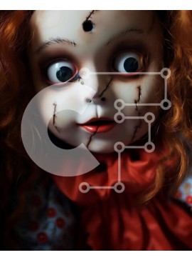 Intra Συλλεκτικό Ξύλινο Παζλ Plywood  4mm - Χαρούμενη κοκκινομάλλα κούκλα με ανοιχτό στόμα Σε Ξύλινο Κουτί - Διαστάσεις Puzzle: 10x10 cm – 25 κομμάτια