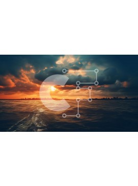 Intra Συλλεκτικό Ξύλινο Παζλ Plywood  4mm - Εκπληκτική εικόνα ενός ηλιοβασιλέματος πάνω από τον ωκεανό με σύννεφα καταιγίδας Σε Ξύλινο Κουτί - Διαστάσεις: 10x10 cm – 25 κομμάτια