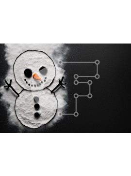 Intra Συλλεκτικό Ξύλινο Παζλ Plywood  4mm - Χιονάνθρωπος από ζάχαρη άχνη για χειμερινή διακόσμηση Σε Ξύλινο Κουτί - Διαστάσεις Puzzle: 10x10 cm – 25 κομμάτια