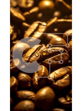 Intra Συλλεκτικό Ξύλινο Παζλ Plywood  4mm - Εκπληκτικό κοντινό πλάνο κόκκων καφέ με σταγονίδια νερού στην επιφάνειά τους Σε Ξύλινο Κουτί - Διαστάσεις: 10x10 cm – 25 κομμάτια