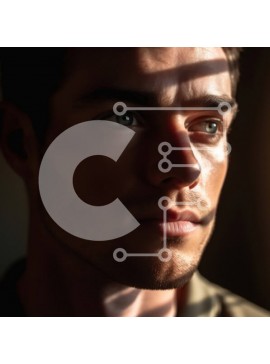 Intra Συλλεκτικό Ξύλινο Παζλ Plywood  4mm - Πορτρέτο του σοβαρού άνδρα που στέκεται μπροστά από ένα παράθυρο Σε Ξύλινο Κουτί - Διαστάσεις Puzzle: 10x10 cm – 25 κομμάτια