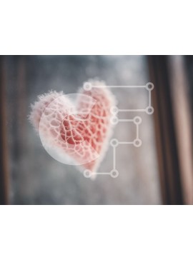 Intra Συλλεκτικό Ξύλινο Παζλ Plywood  4mm - Παγωμένο χιόνι σε σχήμα καρδιάς στο περβάζι παραθύρου Σε Ξύλινο Κουτί - Διαστάσεις Puzzle: 10x10 cm – 25 κομμάτια