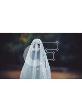 Intra Συλλεκτικό Ξύλινο Παζλ Plywood  4mm - Στολή White Ghost για το Halloween Σε Ξύλινο Κουτί - Διαστάσεις Puzzle: 10x10 cm – 25 κομμάτια