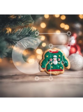 Σετ των 2 Intra Συλλεκτικό Ξύλινο Παζλ Plywood  4mm - Χριστουγεννιάτικο μπισκότο με διακοσμητικό πουλόβερ χιονάνθρωπος Σε Ξύλινο Κουτί - Διαστάσεις: 10x10 cm – 25 κομμάτια