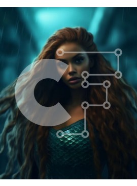 Intra Συλλεκτικό Ξύλινο Παζλ Plywood  4mm - Μαγευτική εικόνα μιας κοκκινομάλλας γοργόνας σε έναν σκοτεινό υποβρύχιο κόσμο Σε Ξύλινο Κουτί - Διαστάσεις: 10x10 cm – 25 κομμάτια