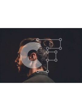 Intra Συλλεκτικό Ξύλινο Παζλ Plywood  4mm - Πορτρέτο ενός άνδρα με ακατάστατο κουλούρι και σοβαρή έκφραση Σε Ξύλινο Κουτί - Διαστάσεις Puzzle: 10x10 cm – 25 κομμάτια