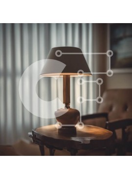 Intra Συλλεκτικό Ξύλινο Παζλ Plywood  4mm - Επιτραπέζιο φωτιστικό σε ξύλινο τραπέζι στο σαλόνι Σε Ξύλινο Κουτί - Διαστάσεις Puzzle: 10x10 cm – 25 κομμάτια