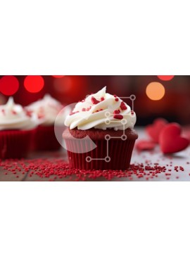 Σετ των 2 Intra Συλλεκτικό Ξύλινο Παζλ Plywood  4mm - Νόστιμο Cupcake Red Velvet με White Frosting και Red Sprinkles Σε Ξύλινο Κουτί - Διαστάσεις: 10x10 cm – 25 κομμάτια