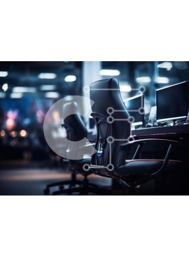 Intra Συλλεκτικό Ξύλινο Παζλ Plywood  4mm - Σύγχρονος χώρος εργασίας γραφείου με μαύρες καρέκλες και οθόνες Σε Ξύλινο Κουτί - Διαστάσεις Puzzle: 10x10 cm – 25 κομμάτια