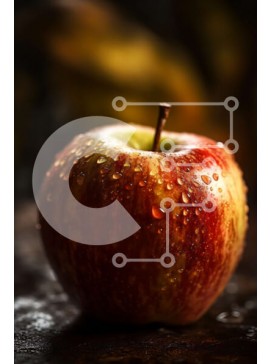 Σετ των 2 Intra Συλλεκτικό Ξύλινο Παζλ Plywood  4mm - Φρέσκο ​​μήλο με σταγονίδια νερού - Φωτογραφία Αρχείου Σε Ξύλινο Κουτί - Διαστάσεις: 10x10 cm – 25 κομμάτια