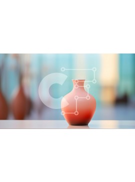 Intra Συλλεκτικό Ξύλινο Παζλ Plywood  4mm - Πορτοκαλί βάζο με πολύχρωμα λουλούδια σε λευκό τραπέζι Σε Ξύλινο Κουτί - Διαστάσεις Puzzle: 10x10 cm – 25 κομμάτια