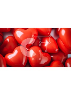 Intra Συλλεκτικό Ξύλινο Παζλ Plywood  4mm - Μπαλόνια σε σχήμα καρδιάς σε μια ρομαντική οθόνη Σε Ξύλινο Κουτί - Διαστάσεις Puzzle: 10x10 cm – 25 κομμάτια