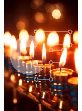 Intra Συλλεκτικό Ξύλινο Παζλ Plywood  4mm - Όμορφη εικόνα μιας Μενόρα με αναμμένα κεριά Σε Ξύλινο Κουτί - Διαστάσεις Puzzle: 10x10 cm – 25 κομμάτια