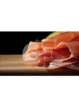 Σετ των 2 Intra Συλλεκτικό Ξύλινο Παζλ Plywood  4mm - Φέτες ζαμπόν και μήλου σε ξύλινη σανίδα κοπής Σε Ξύλινο Κουτί - Διαστάσεις: 10x10 cm – 25 κομμάτια
