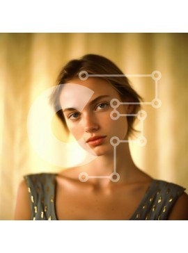 Σετ των 2 Intra Συλλεκτικό Ξύλινο Παζλ Plywood  4mm - Όμορφη γυναίκα με χρυσό φόρεμα με περίπλοκα σχέδια Σε Ξύλινο Κουτί - Διαστάσεις: 10x10 cm – 25 κομμάτια