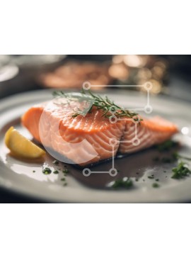 Σετ των 2 Intra Συλλεκτικό Ξύλινο Παζλ Plywood  4mm - Φρέσκος και καλοψημένος σολομός με λεμόνι Σε Ξύλινο Κουτί - Διαστάσεις: 10x10 cm – 25 κομμάτια