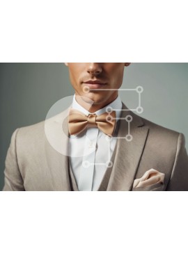 Intra Συλλεκτικό Ξύλινο Παζλ Plywood  4mm - Σοβαρός άντρας με μπεζ κοστούμι και μαύρισμα παπιγιόν Σε Ξύλινο Κουτί - Διαστάσεις Puzzle: 10x10 cm – 25 κομμάτια