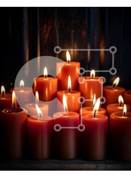 Intra Συλλεκτικό Ξύλινο Παζλ Plywood  4mm - Τακτοποιημένα αναμμένα κεριά πορτοκαλιού Σε Ξύλινο Κουτί - Διαστάσεις Puzzle: 10x10 cm – 25 κομμάτια