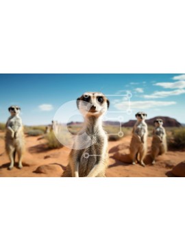 Σετ των 2 Intra Συλλεκτικό Ξύλινο Παζλ Plywood  4mm - Ομάδα Meerkats στην έρημο Σε Ξύλινο Κουτί - Διαστάσεις: 10x10 cm – 25 κομμάτια