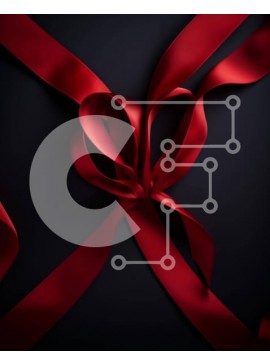 Intra Συλλεκτικό Ξύλινο Παζλ Plywood  4mm - Κόκκινη κορδέλα δεμένη σε σχήμα καρδιάς Σε Ξύλινο Κουτί - Διαστάσεις Puzzle: 10x10 cm – 25 κομμάτια