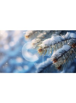 Intra Συλλεκτικό Ξύλινο Παζλ Plywood  4mm - Χιονισμένο κλαδί πεύκου σε μια σκοτεινή χειμερινή σκηνή Σε Ξύλινο Κουτί - Διαστάσεις: 10x10 cm – 25 κομμάτια