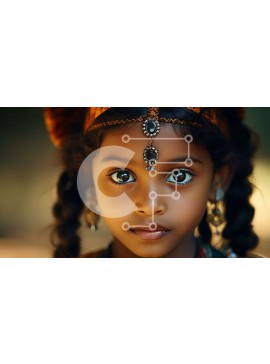 Intra Συλλεκτικό Ξύλινο Παζλ Plywood  4mm - Όμορφο πορτρέτο ενός νεαρού κοριτσιού με παραδοσιακά ινδικά ρούχα Σε Ξύλινο Κουτί - Διαστάσεις Puzzle: 10x10 cm – 25 κομμάτια