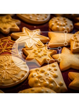 Σετ των 2 Intra Συλλεκτικό Ξύλινο Παζλ Plywood  4mm - Διάφορα διακοσμημένα μπισκότα σε δίσκο με διάφορα σχήματα και σχέδια Σε Ξύλινο Κουτί - Διαστάσεις: 10x10 cm – 25 κομμάτια