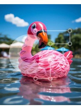Intra Συλλεκτικό Ξύλινο Παζλ Plywood  4mm - Όμορφη εικόνα των ροζ φλαμίνγκο σε μια πισίνα Σε Ξύλινο Κουτί - Διαστάσεις Puzzle: 10x10 cm – 25 κομμάτια