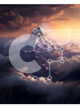 Intra Συλλεκτικό Ξύλινο Παζλ Plywood  4mm - Εκπληκτικό ορεινό τοπίο με ηλιοβασίλεμα και σύννεφα Σε Ξύλινο Κουτί - Διαστάσεις: 10x10 cm – 25 κομμάτια