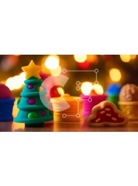 Intra Συλλεκτικό Ξύλινο Παζλ Plywood  4mm - Πολύχρωμα χριστουγεννιάτικα παιχνίδια σε φωτισμένο φόντο Σε Ξύλινο Κουτί - Διαστάσεις Puzzle: 10x10 cm – 25 κομμάτια
