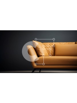 Intra Συλλεκτικό Ξύλινο Παζλ Plywood  4mm - Μοντέρνος δερμάτινος καναπές σε σκούρο καφέ με μινιμαλιστικό σχέδιο Σε Ξύλινο Κουτί - Διαστάσεις Puzzle: 10x10 cm – 25 κομμάτια