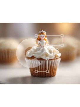 Σετ των 2 Intra Συλλεκτικό Ξύλινο Παζλ Plywood  4mm - Κομψή διακόσμηση Princess Cupcake Σε Ξύλινο Κουτί - Διαστάσεις: 10x10 cm – 25 κομμάτια