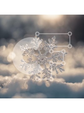 Intra Συλλεκτικό Ξύλινο Παζλ Plywood  4mm - Νιφάδα χιονιού στο χιόνι κατά τη χειμερινή περίοδο Σε Ξύλινο Κουτί - Διαστάσεις: 10x10 cm – 25 κομμάτια