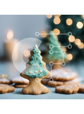 Σετ των 2 Intra Συλλεκτικό Ξύλινο Παζλ Plywood  4mm - Μπισκότα σε σχήμα χριστουγεννιάτικου δέντρου με κεριά Σε Ξύλινο Κουτί - Διαστάσεις: 10x10 cm – 25 κομμάτια